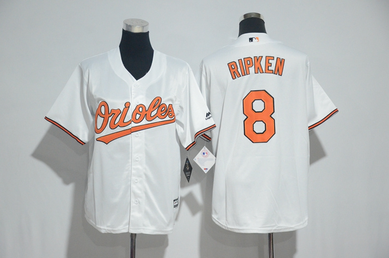 Youth 2017 MLB Baltimore Orioles #8 Ripken White Jerseys